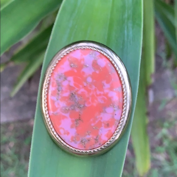 Vintage Sarah Coventry Orange/Pink Pendant/Brooch - Picture 6 of 12